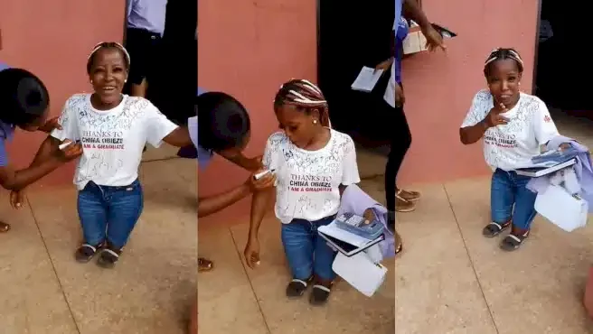 Physically challenged lady dances joyfully as she graduates from university (Video)
