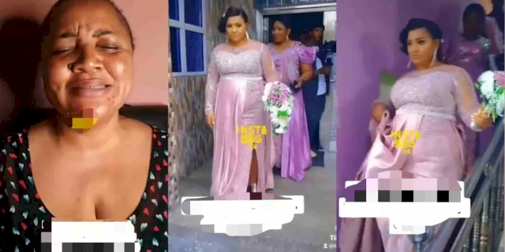 "God finally changed my name to Mrs Somebody" - Lady super excited as she weds at 52 (Video)
