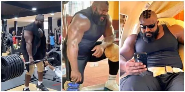 Kizz Daniel's bouncer who threw fan off stage causes buzz online with his workout videos