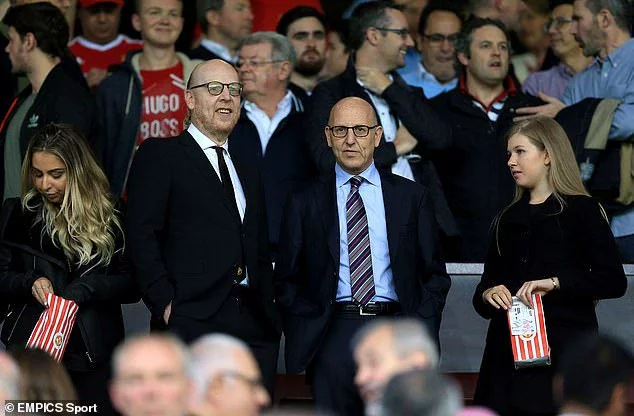 Ratcliffe's minority stake - if approved - would see the Glazers remain in charge of the club. Pictured: Avram Glazer (left) and Joel Glazer (right), in the director's box at Old Trafford