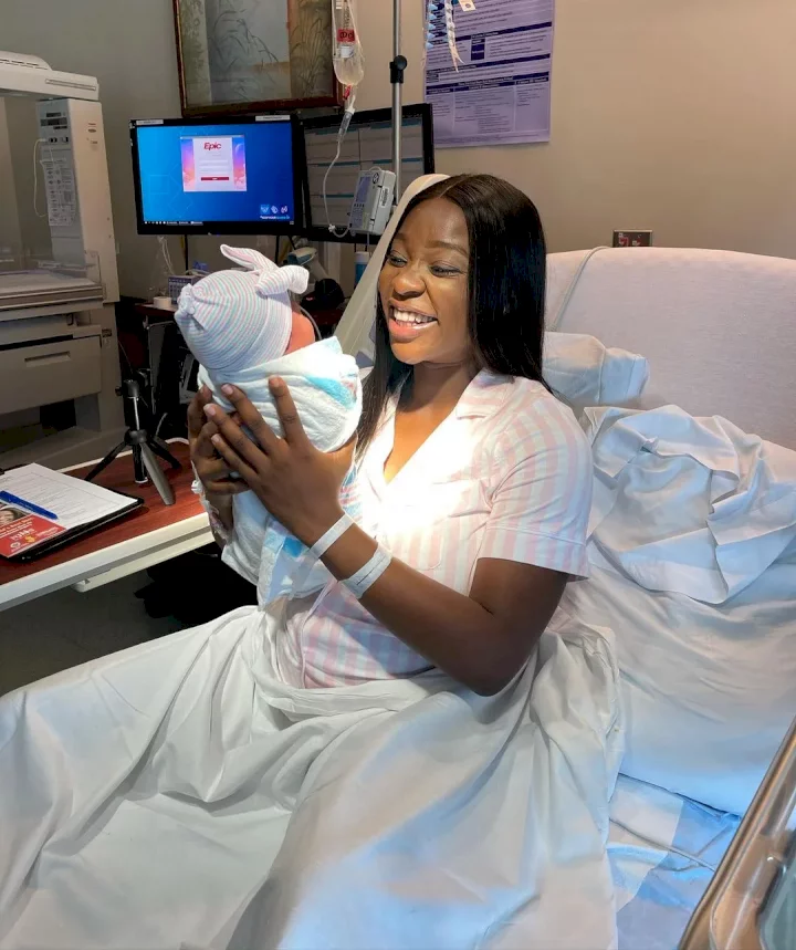 Media personality, Tomike Adeoye, and husband welcome their first child, a girl