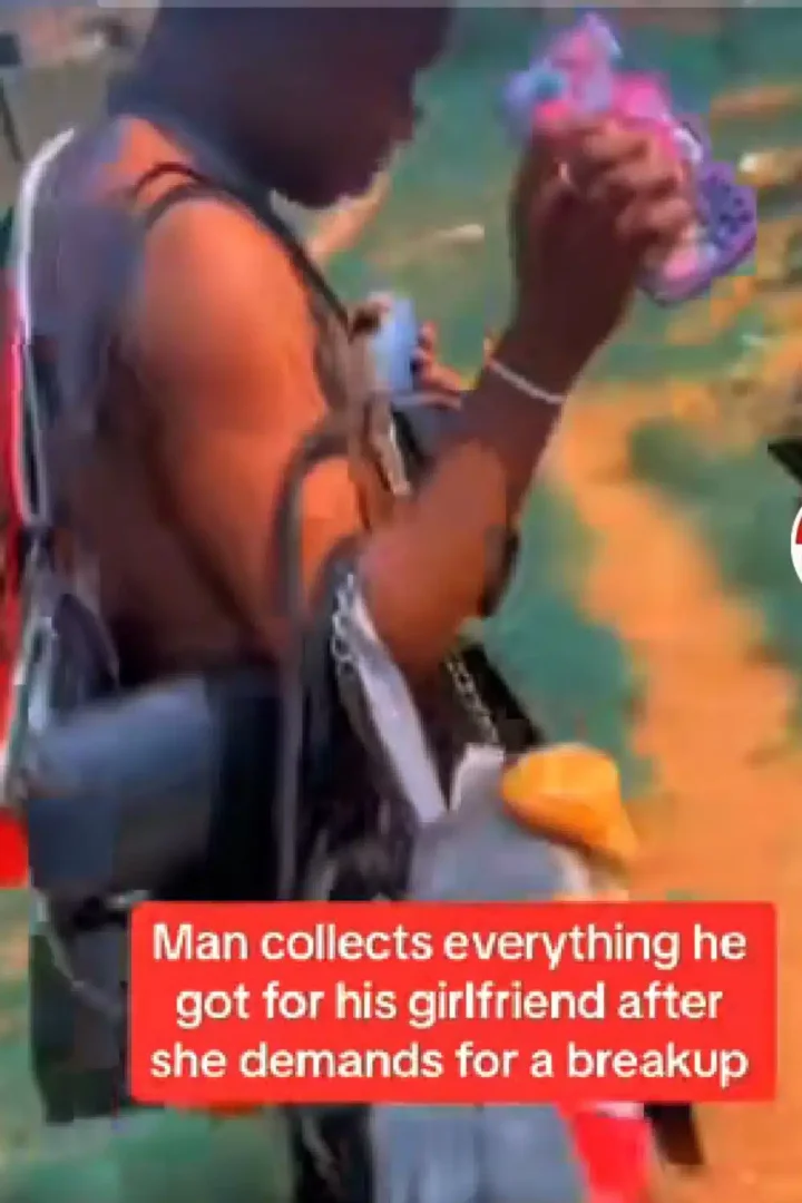 Man storms ex-girlfriend's house, collects every gift he purchased during their time together (Video)