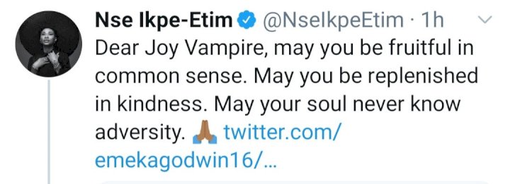 Nse Ikpe-Etim slams follower who asked ‘why did you sell out your womb’