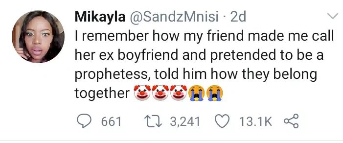 How my friend made me pose as prophetess to convince her ex-boyfriend that they're destined for each other - Lady recounts