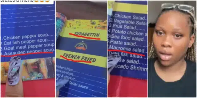 'Person fit order rice make dem bring pepper soup' - Lady spots funny spelling mistakes in restaurant's menu