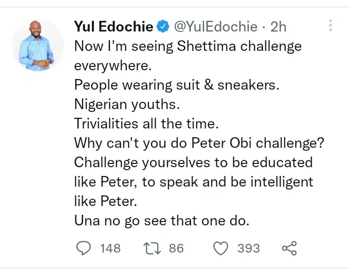 Yul Edochie knocks Nigerian youths participating in Shettima Dressing Challenge