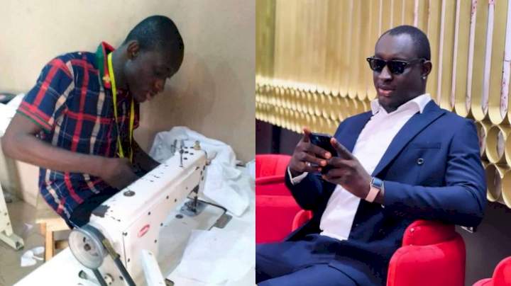 "Machala saved my life" - Carter Efe reminisces as he shares throwback pics of himself as a tailor (Photo)