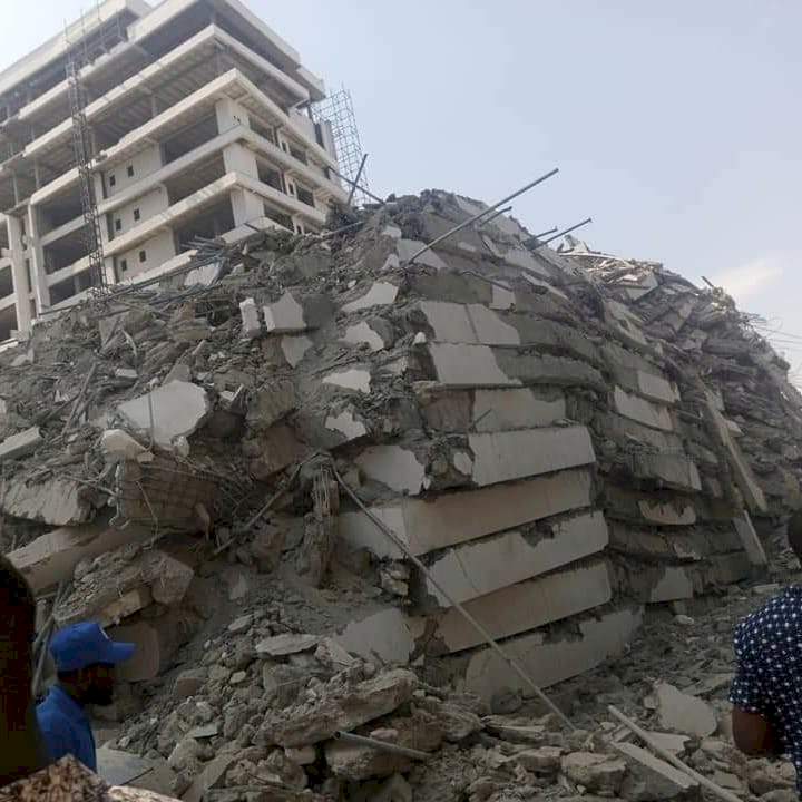 See photo of the 21-storey building in Ikoyi before it collapsed as its revealed that scores are trapped under the rubble