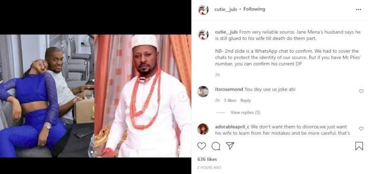 Janemena's husband, Andre reportedly breaks silence following wife's alleged affair with Prince Kpokpogri