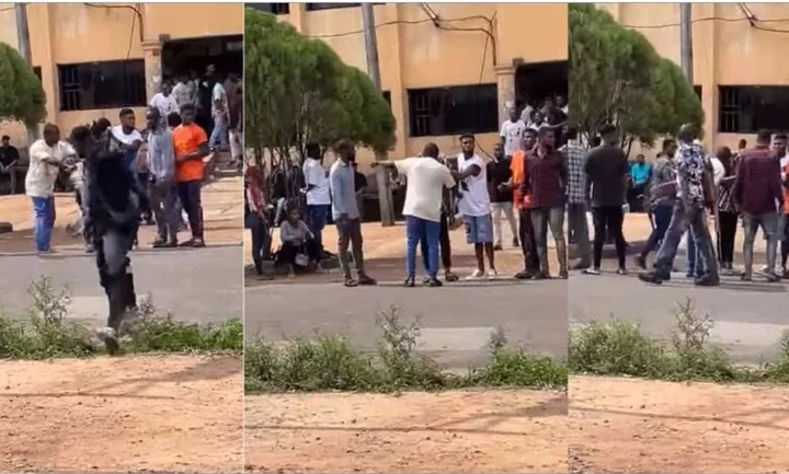 Nigerian Student Gets Beaten By Course Mates for Covering His Booklet In Exam Hall