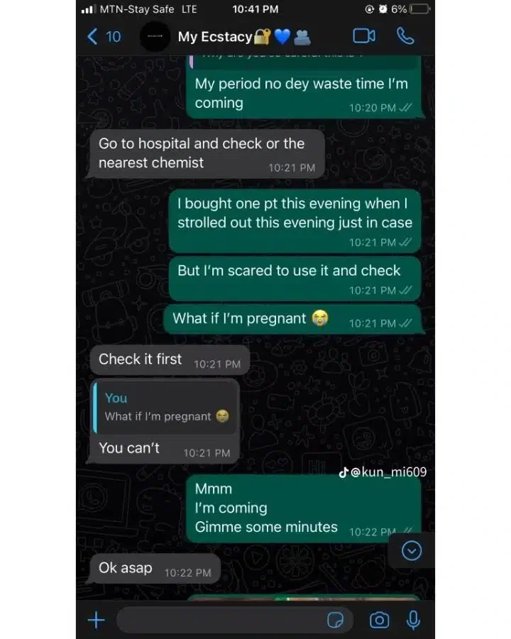 'I'm still small; you must remove it' - Drama ensues as lady pranks boyfriend with pregnancy (Screenshots)
