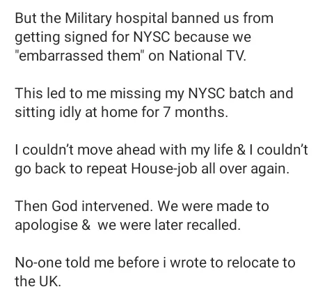 I worked in a military hospital in Lagos for 14 months and wasn