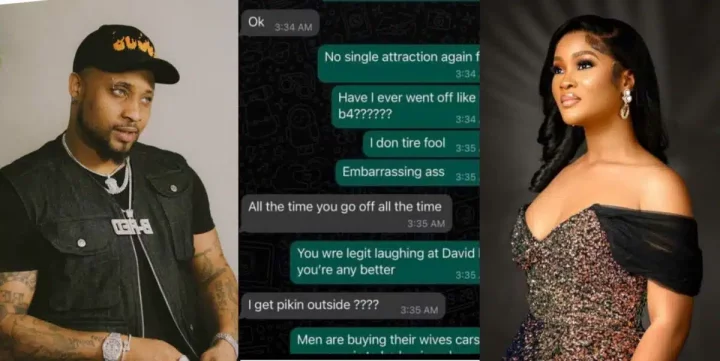 'I get pikin for outside?' - Davido's cousin, B-Red shades him in alleged leaked chat with wife, Faith