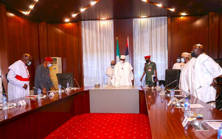 President Buhari receives Igbo leaders in the statehouse (photos)