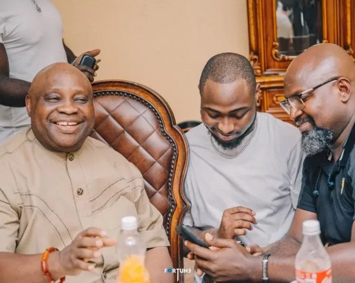 'This is embarrassing' - Netizens react as Davido's uncle, Ademola Adeleke, gives speech on radio (Video)
