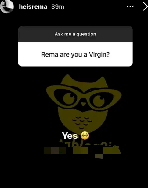 'This guy wey dedicate one song to confess 'I too like woman'?' - Reactions as Rema declares being a virgin