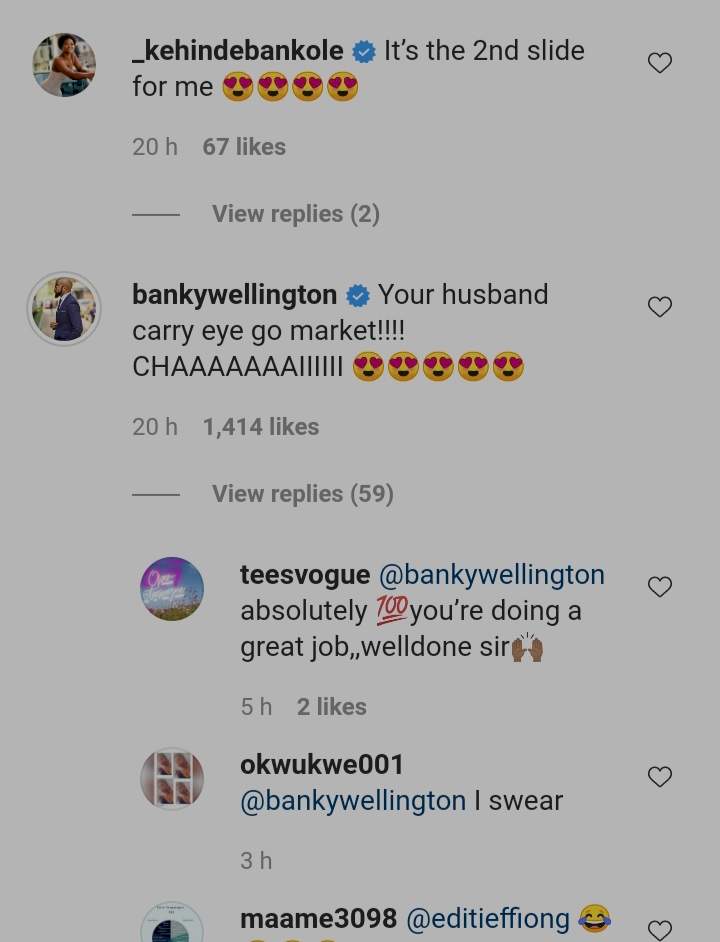 'Your husband carry eye go market' - Banky W says as he gushes over new photos of Adesua Etomi