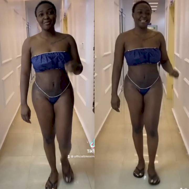 Blessing Okoro flaunts her bare butt days after her plastic surgery