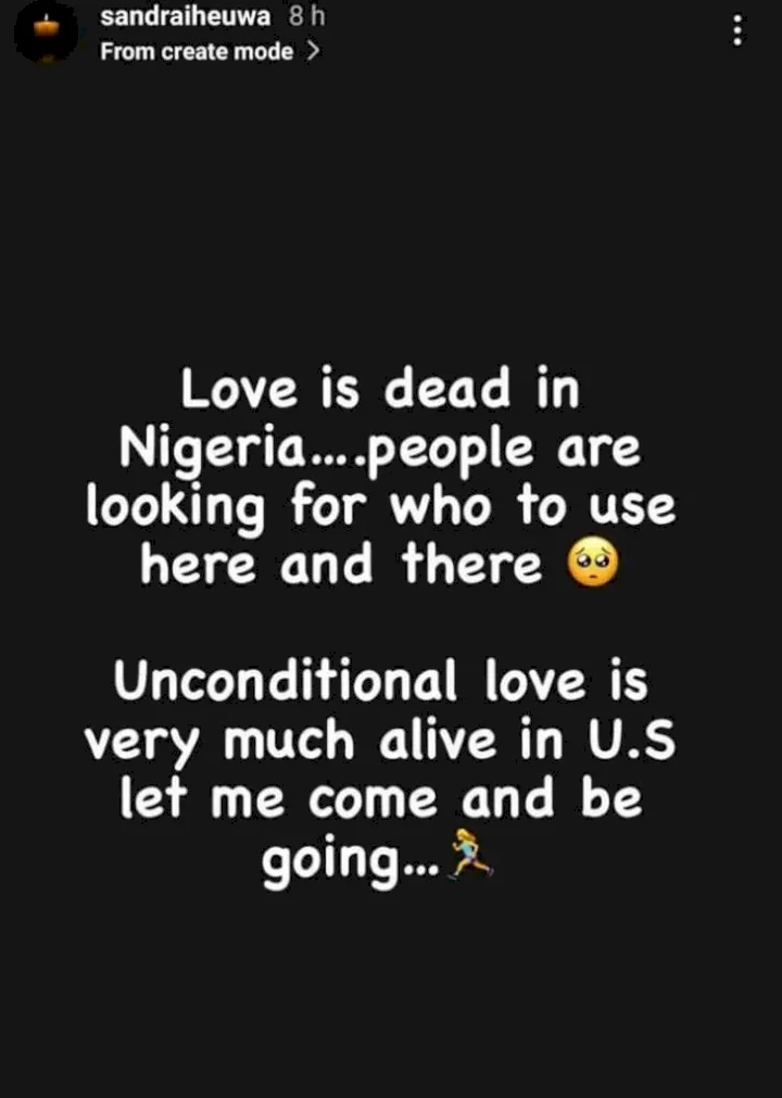 'Love is dead in Nigeria; alive in U.S' - Sandra Iheuwa