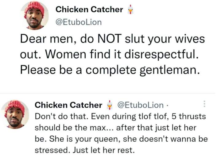 Nigerian women respond after man tweeted ''Dear men, do NOT slut your wives out. Women find it disrespectful. Please be a complete gentleman''