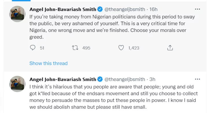 'You should be ashamed of yourself' - Angel Smith drags Cross following chat with Atiku Abubakar
