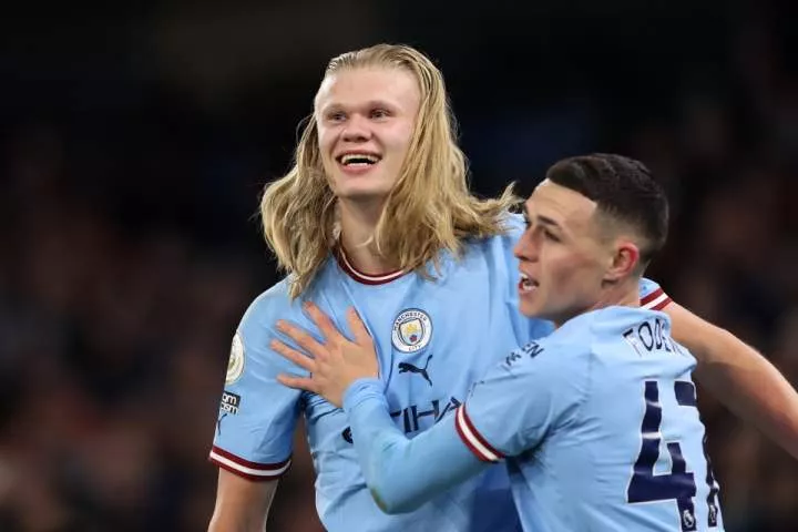 Erling Haaland breaks Mohamed Salah record as Man City star lets hair down in Arsenal masterclass