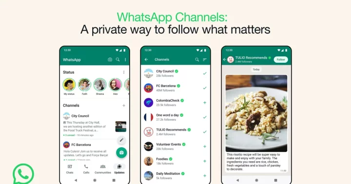 WhatsApp's new Channels feature lets accounts send one-way updates to followers (...like Telegram)