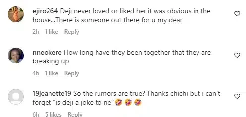 Chichi breaks silence following break up rumour with Deji