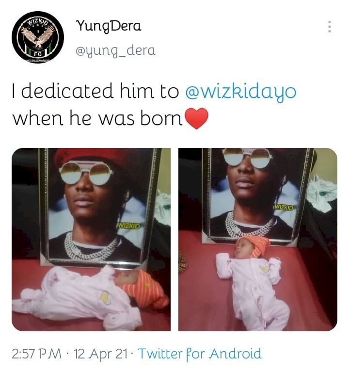'Pikin wey go later support Davido' - Reactions as father dedicates child to Wizkid