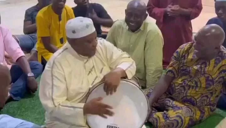 Governor Adeleke praised as he shows off drumming skills (Video)
