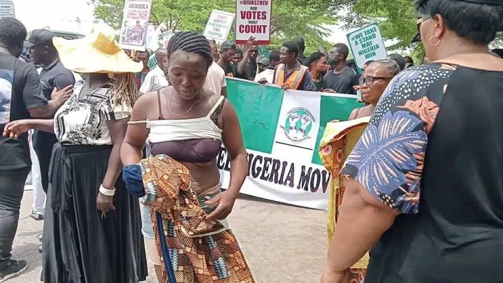 Women protest topless at US Embassy in anger over 2023 election