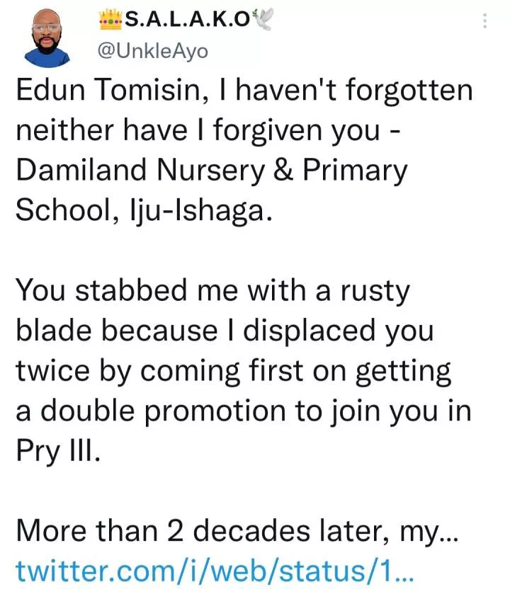 Two men fight over an incident that happened when they were in primary school
