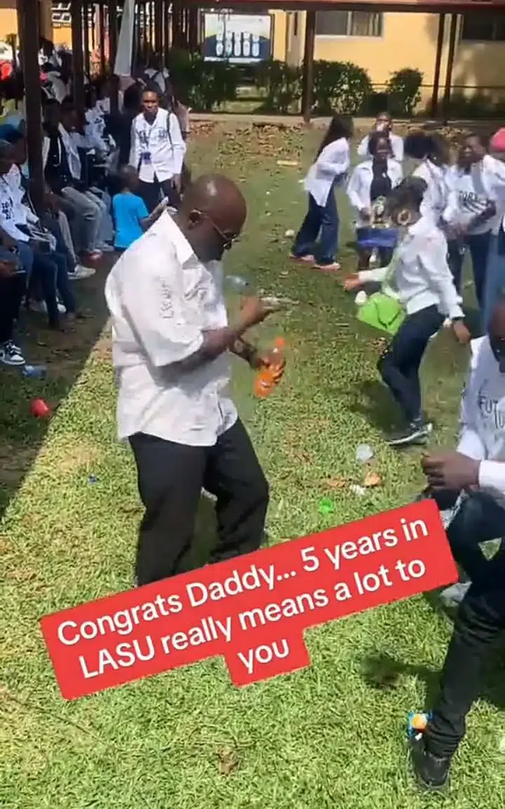 Father shows off impressive dance steps as he graduates from university after 5 years