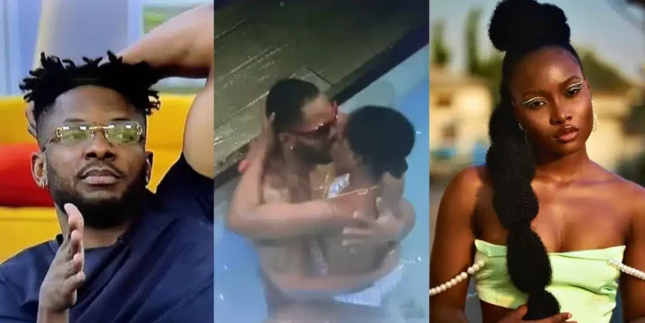 "The genz baddie herself" - Netizens react as Cross and Ilebaye share long passionate kiss during pool party (Video)