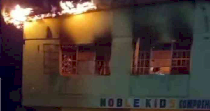 Hanifa Abubakar's Death: Aggrieved youths set Noble Kids School ablaze (Details)