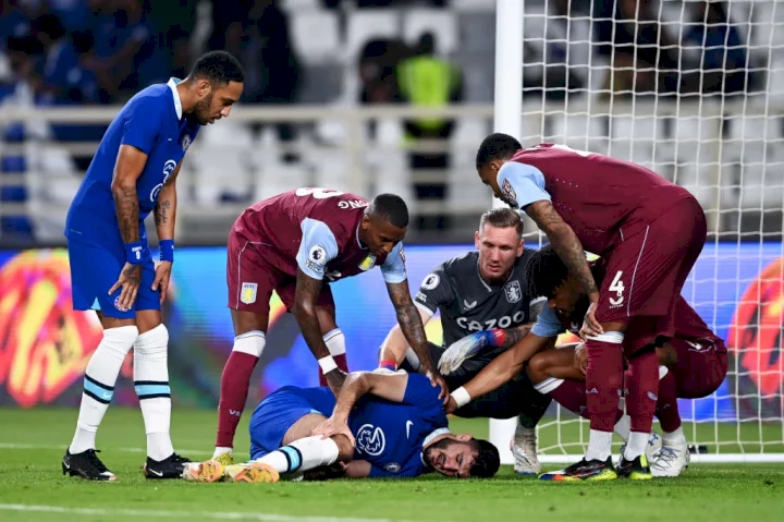 Armando Broja  sustained a serious knee injury during Chelsea's defeat against Aston Villa o Sunday (Picture; Getty)