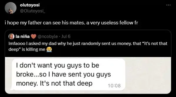'I hope my useless father can see this' - Lady fumes over sweet dad-daughter post