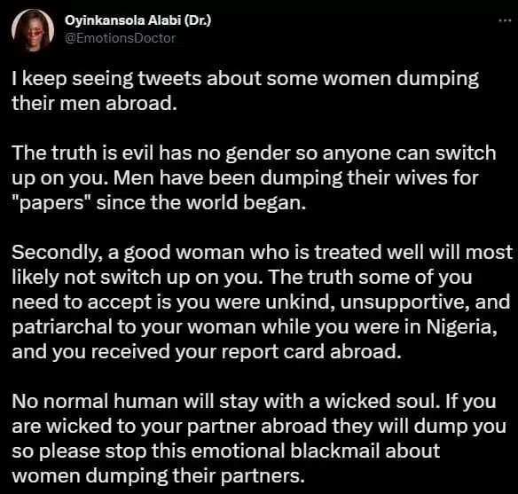 Why Nigerian women dump their husbands after relocating abroad - Writer