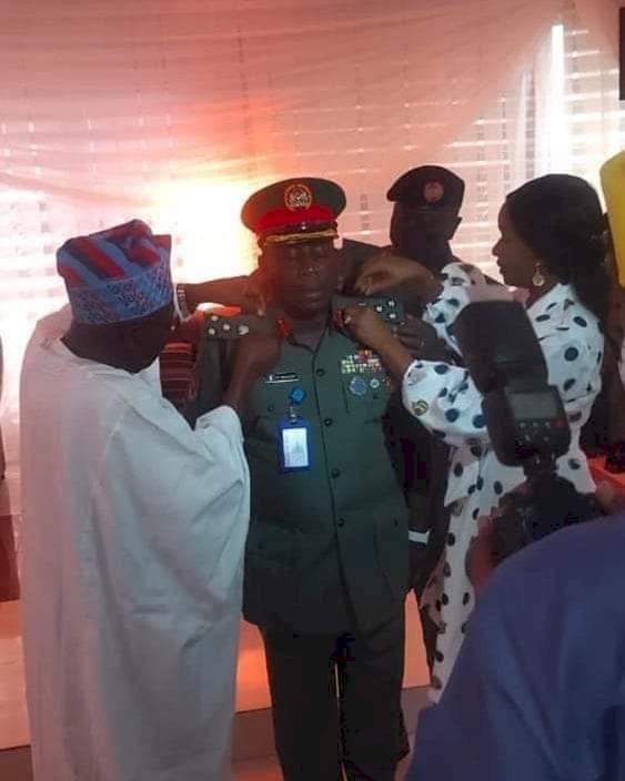 Former president, Obasanjo decorates promoted son with rank of Brigadier General