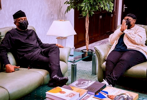 “Wonderland in Aso Rock” – Teni says as she pays Vice President Osinbajo a visit