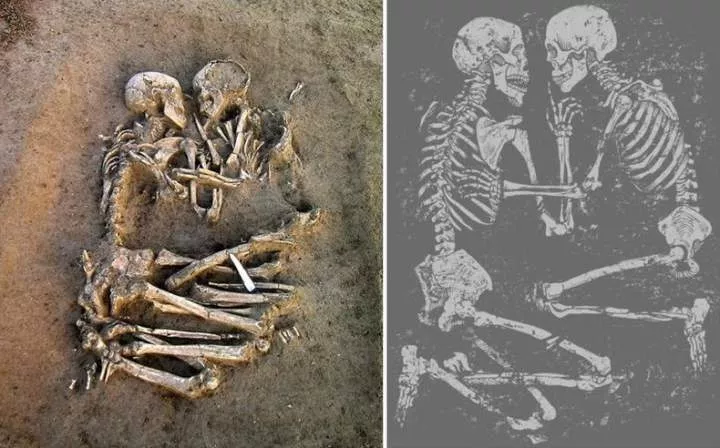The sad tale of the skeletal lovers who died in each other's arms
