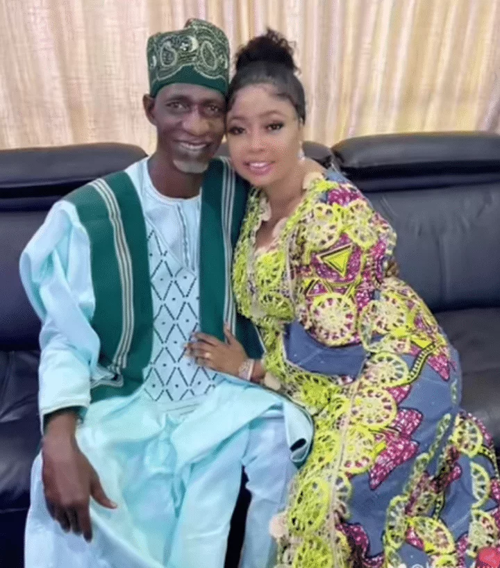 Netizens react as Nigerian lady flaunts her elderly husband (Video)