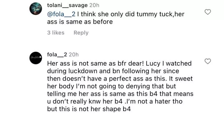 BBNaija's Lucy Edet called-out over alleged butt surgery, years after condemning Nengi for same