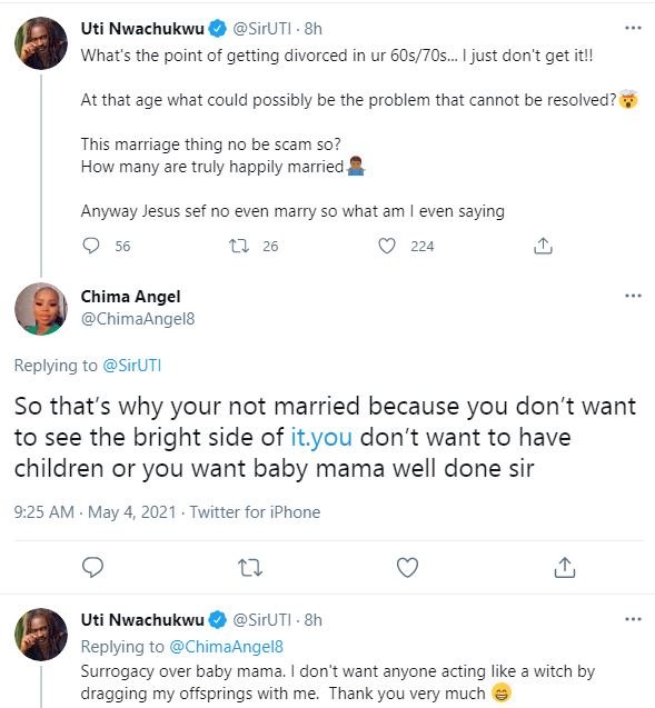 'Surrogacy instead' - Uti Nwachukwu replies fan who demanded to know his position on having a baby mama