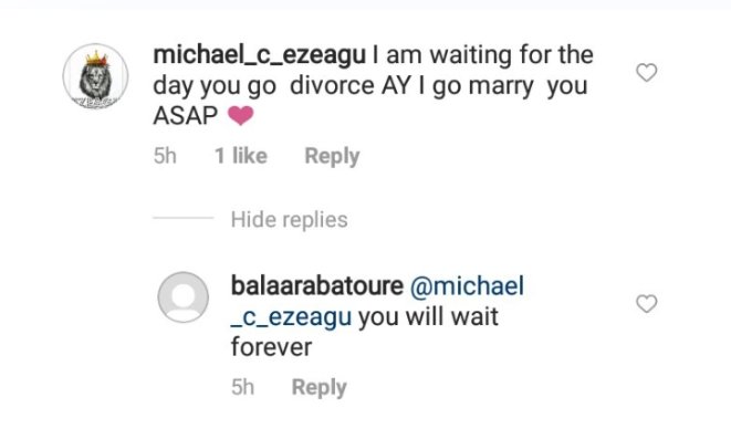 Comedian Ay's wife, Mabel replies man who said he can't wait for her marriage to Ay to crash