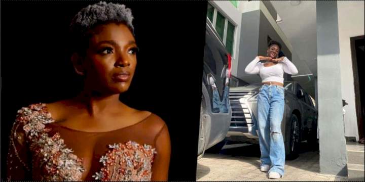 Annie Idibia laments as 13-year-old daughter takes driving lesson (Video)