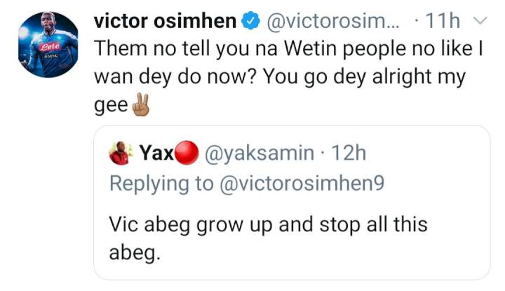 Victor Osimhen responds as he