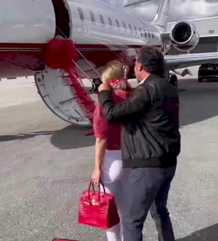 Man Stuns Wife, Gives Her Private Jet As Early Christmas Gift (Video)
