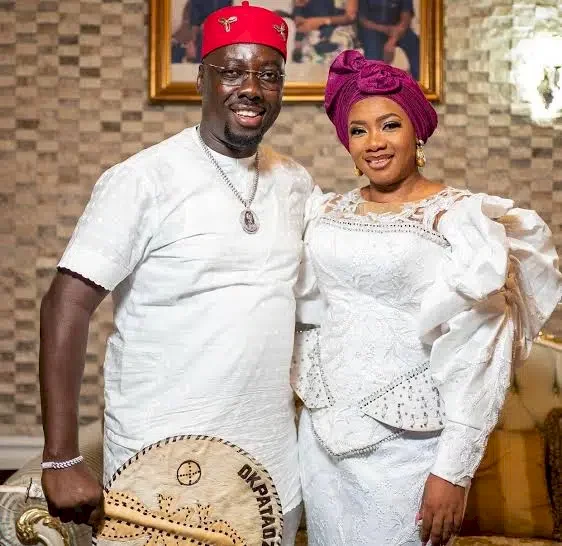 'She is one of my life's best decisions' - Obi Cubana praises wife as they mark 14th traditional wedding anniversary (Video)