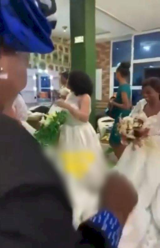 Single ladies in search of husbands storm church service in wedding gowns (Video)